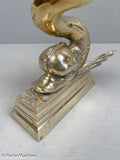 Antique Cast Brass Maltese Dolphin Doorstop