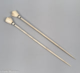Exceptional Pair of Antique Scrimshaw Knitting Needles