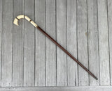 Antique Scrimshaw Curved Handle Cane