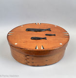 Large Oval Pantry Box with Whales Inlay