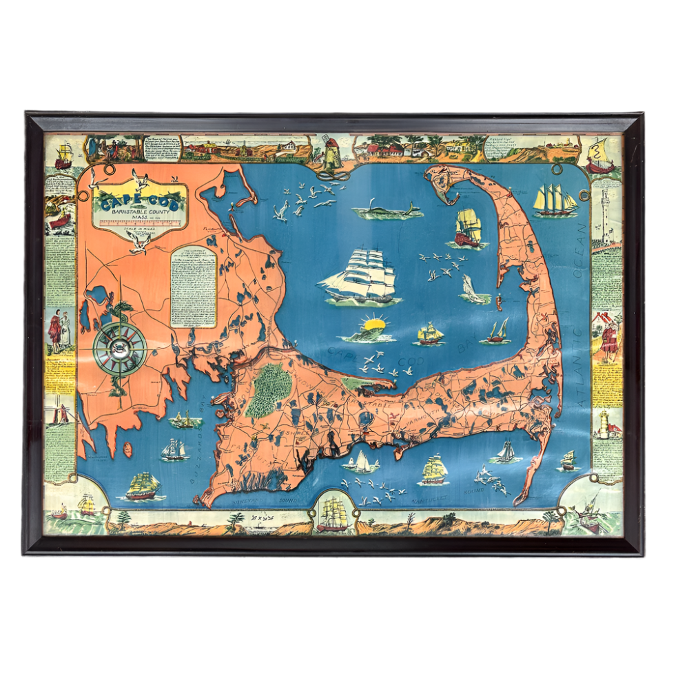 Vintage Pictorial Map of Cape Cod – Paul Madden Antiques