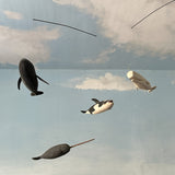 Folk Carved Whale Mobile by Irving Briggs