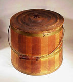 An tique American brass bound covered firkin