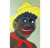 Antique American folk art painting of black man
