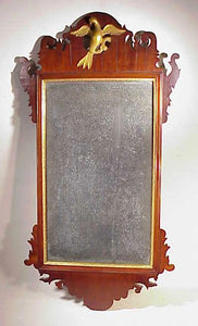 Antique American mahogany Chippendale looking-glass