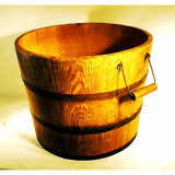 Antique American painted and grained pine bucket