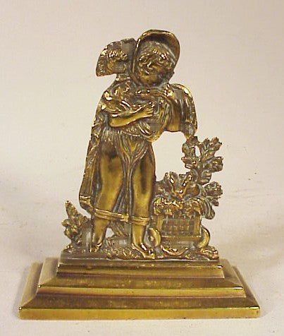 Antique brass miniature mantel piece