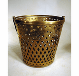 Antique brass pail with swing handle