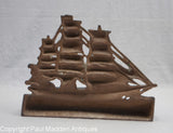 Antique Cast Iron Clipper Ship Doorstop by National Foundry