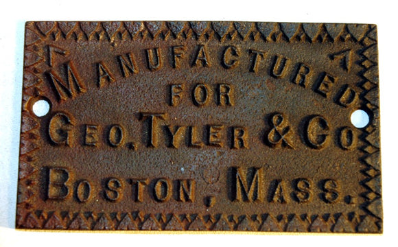 Antique cast iron name plate