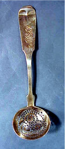 Antique coin silver sugar sifter ladle.