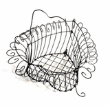 Antique heart shaped wire basket