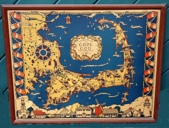 Antique map of Cape Cod 1937