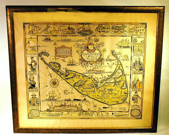 Antique map of Nantucket by Tony Sarg