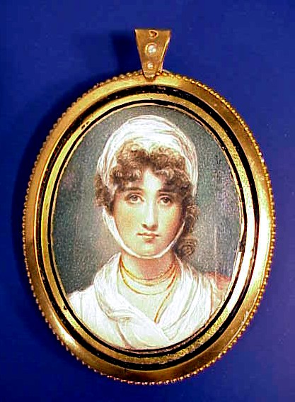 Antique miniature on ivory of a lady