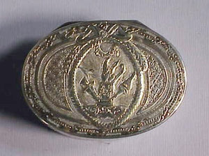 Antique oval silver snuff box