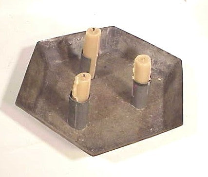 Antique pie-plate candleholder
