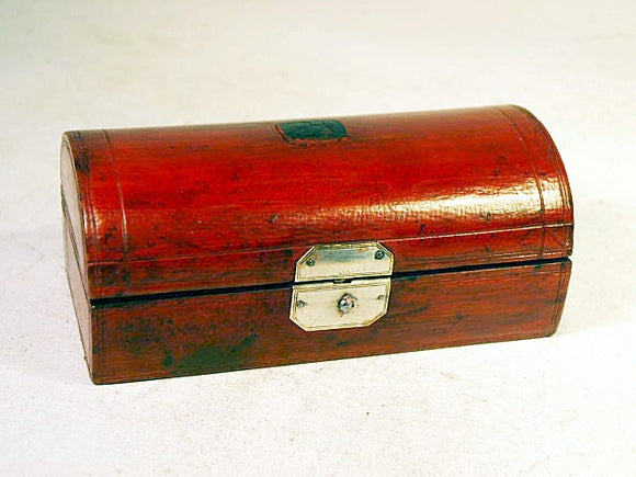 Antique red leather  travelling writing box