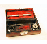 Antique red leather  travelling writing box