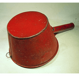 Antique red painted tin DIPPER