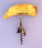 Antique scrimshaw sperm whale's tooth corkscrew