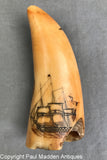 Antique Scrimshaw Sperm Whale Tooth with Lady Liberty