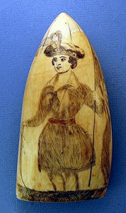 Antique scrimshaw tooth "FANNY CAMPBELL"
