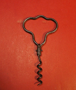 Antique three finger steel corkscrew