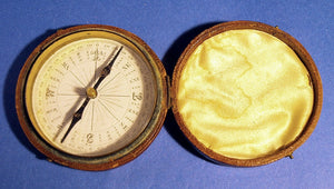 Fine quality pocket compass in original leather case