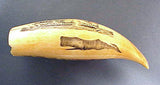Great scrimshaw tooth by the "Naval Engagement" artist