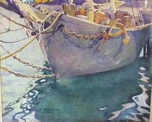 Nantucket watercolor by John J. LaVallee, 1926