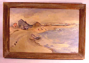 Oil on canvas of Madaket beach, Nantucket, Ma