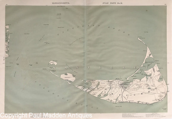 Original 1891 Walker Map of Nantucket
