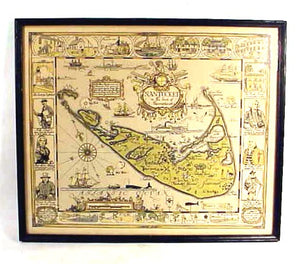 Original Tony Sarg printed map of Nantucket