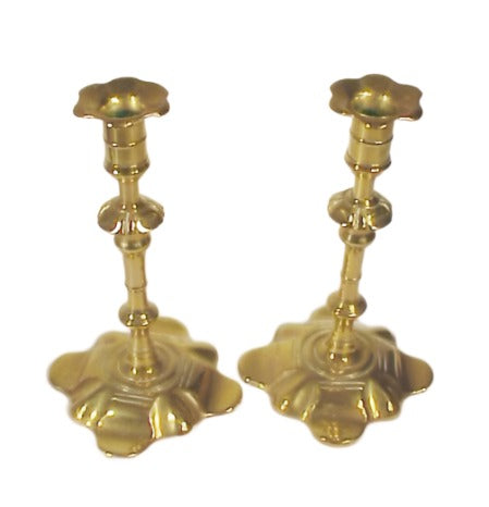 Pair 18th C style Queen Anne candlestick