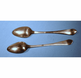 Pair antique American silver teaspoons Thomas  Norton.