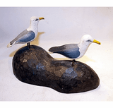 Pair carved and painted mounted SEAGULLS