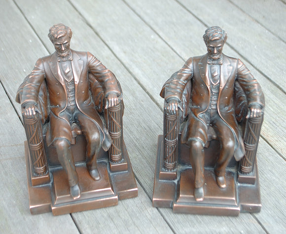 Pair DC French Abraham Lincoln Bookends