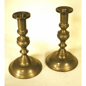 Pair of vintage pewter candlesticks