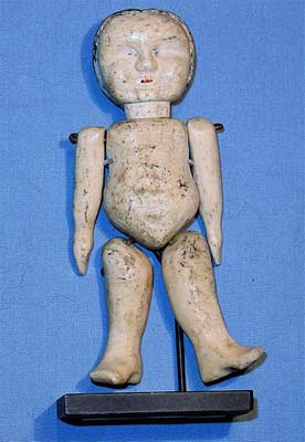 Rare antique carved whalebone articulated doll.