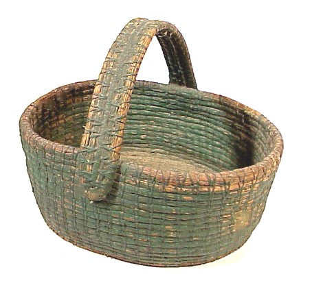 Rare antique RYE basket for keys.