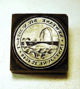 Rare antique seal/stamp with whaling scene 1848.
