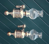 Rare pair of antique silver gimballed SHIP'S LAMPS