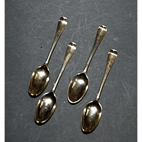 Set of 4 antique English teaspoons