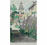 Vintage color print of Stone Alley, Nantucket