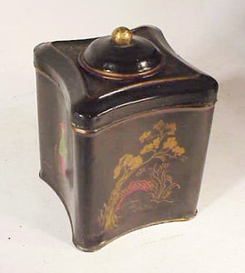 Vintage decorated tin BISCUIT BOX