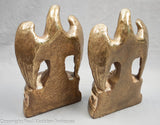 Vintage Eagle Bookends with Rare White Base by Marion Bronze