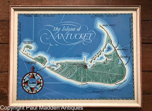 Vintage Map of Nantucket by Roy Clifford Smith 1948