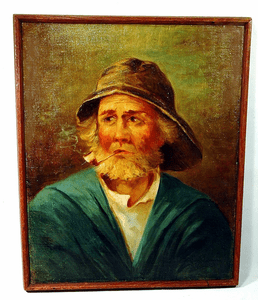 Vintage oil on canvas portrait of an OLD SALT