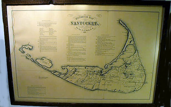 Vintage printed map of Nantucket